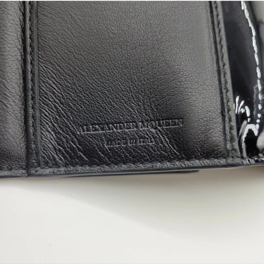 ALEXANDER McQUEEN Black Patent Leather Continental Wallet, NWT - Picture 6 of 7